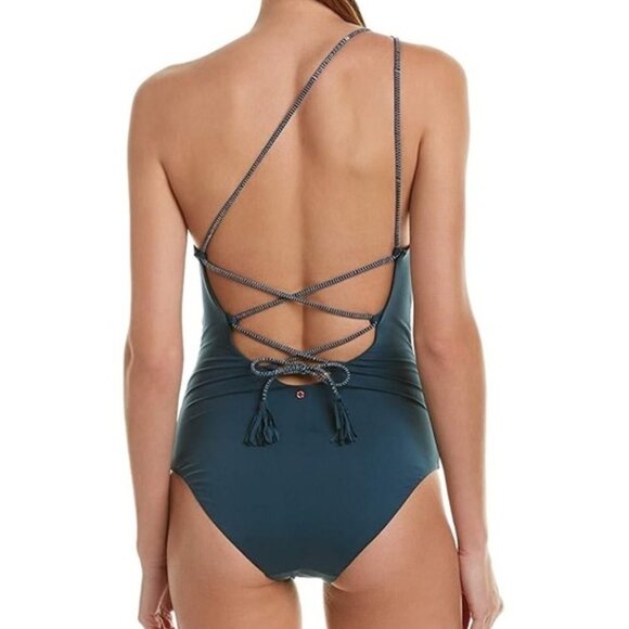 Red Carter One-Shoulder One-Piece Swimsuit - Picture 2 of 5